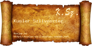 Kusler Szilveszter névjegykártya